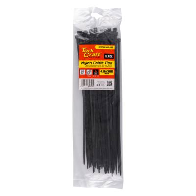 NYLON CABLE TIES 4.8MM X 300MM BLACK 50PC — image 1