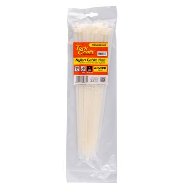 NYLON CABLE TIES 4.8MM X 300MM WHITE 50PC — image 1