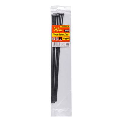 NYLON CABLE TIES 4.8MM X 400MM BLACK 10PC — image 1