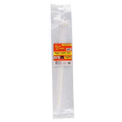 NYLON CABLE TIES 4.8MM X 400MM WHITE 10PC — image 1