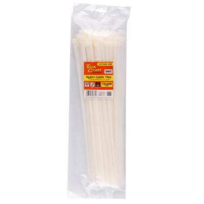 NYLON CABLE TIES 7.6MM X 400MM WHITE 100PC — image 1