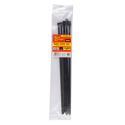 NYLON CABLE TIES 7.6MM X 400MM BLACK 10PC — image 1
