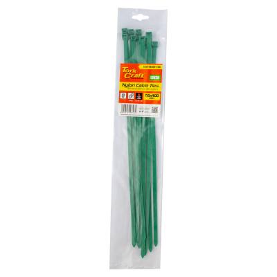 NYLON CABLE TIES 7.6MM X 400MM GREEN 10PC — image 1
