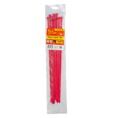 NYLON CABLE TIES 7.6MM X 400MM RED 10PC — image 1