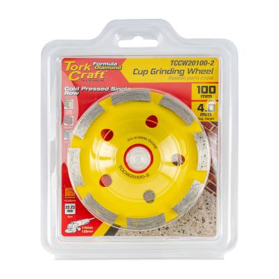 DIA. CUP WHEEL 100MM X 22.23MM SINGLE ROW COLD PRESSED ECONOMY — image 1