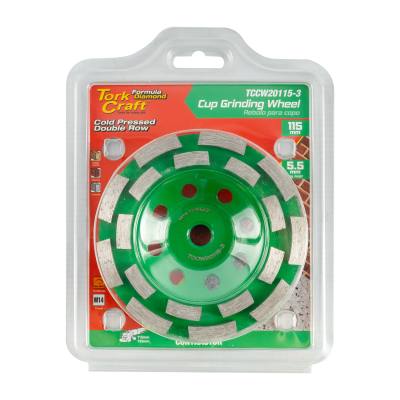 DIA. CUP WHEEL 115MM X M14 DBL ROW COLD PRESSED CONTRACTOR — image 1