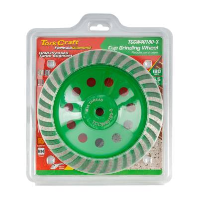 DIA. CUP WHEEL 180MM X M14 TURBO COLD PRESSED CONTRACTOR — image 1