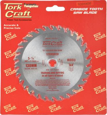 BLADE TCT 130 X 30T 16/13 GENERAL PURPOSE COMBINATION WOOD — image 1