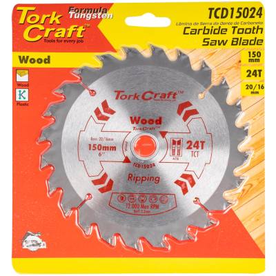 BLADE TCT 150 X 24T 20/16 GENERAL PURPOSE RIP WOOD — image 1