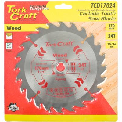 BLADE TCT 170 X 24T 20/16 GENERAL PURPOSE RIP — image 1