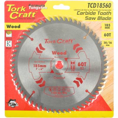 BLADE TCT 185 X 60T 20/16 GENERAL PURPOSE CROSS CUT — image 1