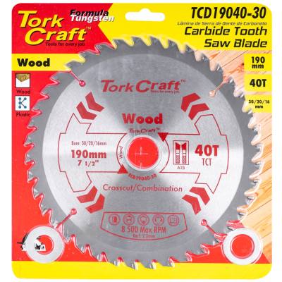 BLADE TCT 190 X 40T 30/20/16MM GENERAL PURPOSE COMBINATION — image 1