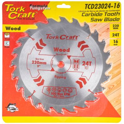 BLADE TCT 230 X 24T 16MM GENERAL PURPOSE RIP — image 1