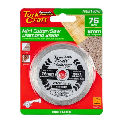 DIAMOND BLADE 76MM X 10MM CONT. RIM MINI CUTTER SAW — image 1