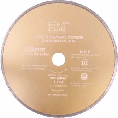 DIAMOND BLADE 180MM X 25.4 CONTINUES RIM — image 1