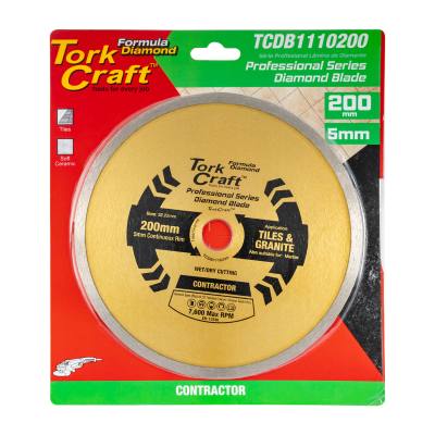 DIAMOND BLADE 200MM X 22.22 CONTINUES RIM — image 1