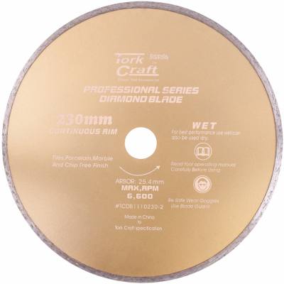 DIAMOND BLADE 230MM X 25.4 CONTINUES RIM — image 1