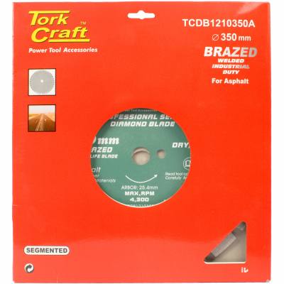 DIAMOND BLADE BRAZED 350 X 25.4MM FOR ASPHALT TAR — image 1