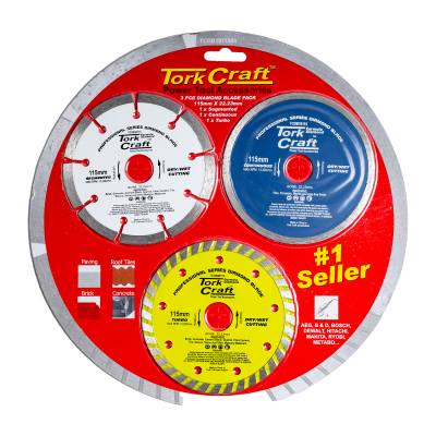 DIAMOND BLADE 3PCE SET 115 CON SEG TURBO COLOUR PACK — image 1