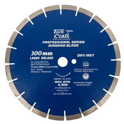 DIAMOND BLADE 300 x 25.4MM GREEN / NEW CONCRETE LASER WELDED SEGMENTED — image 1