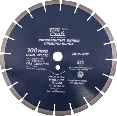 DIAMOND BLADE 300 x 25.4MM OLD CONCRETE LASER WELDED SEGMENTED — image 1