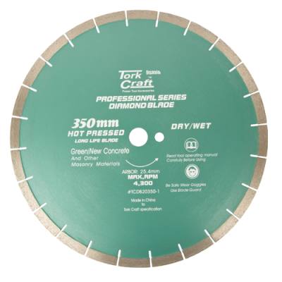 DIA. BLADE 350x25.4MM GREEN/NEW CONCRETE HOT PRESSED — image 1
