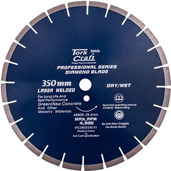 DIAMOND BLADE 350x25.4MM GREEN / NEW CONCRETE LASER WELDED SEGMENTED — image 1