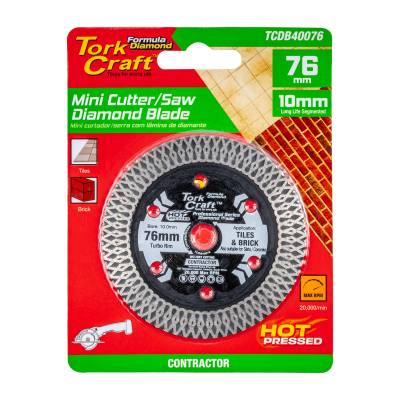 DIAMOND BLADE 76MM X 10MM TURBO WAVE MINI CUTTER SAW — image 1