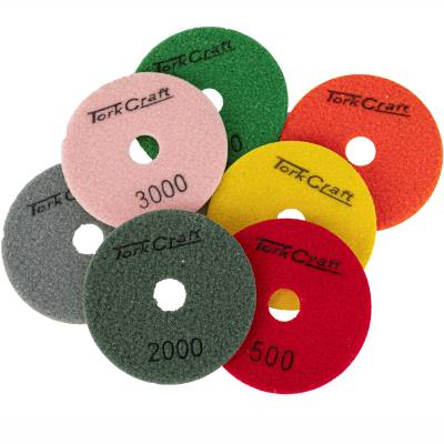 SET OF 7 DIAMOND POLISHING PADS 100MM DRY USE — image 1