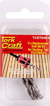 REPLACEMENT DRILL BITS 8G X 5PC FOR DECKING TOOL TCDT008-01 — image 1