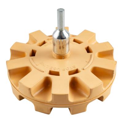 RUBBER ERASER WHEEL SERRATED 100MM X 6MM SPINDLE — image 1