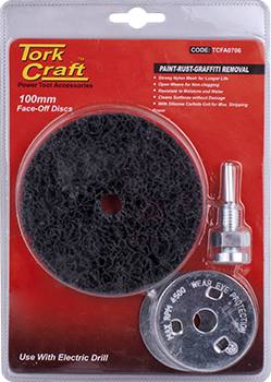 FACE OFF DISC & ARBOR 100MM CARDED FOR DRILL — image 1