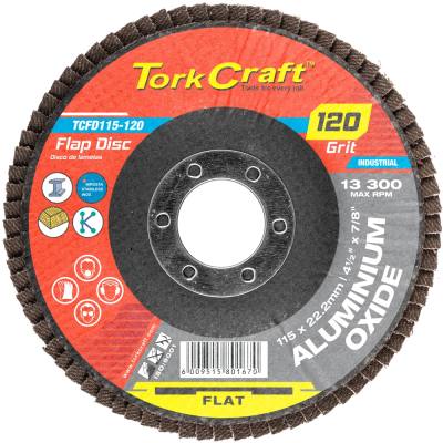 FLAP SANDING DISC 115MM 120 GRIT A/O — image 1
