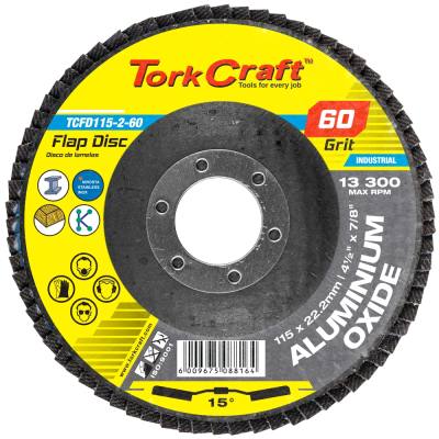 FLAP DISC 115MM 15 DEG.ANGLE 60GRIT A/O — image 1