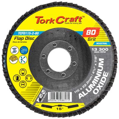 FLAP DISC 115MM 15 DEG.ANGLE 80GRIT A/O — image 1