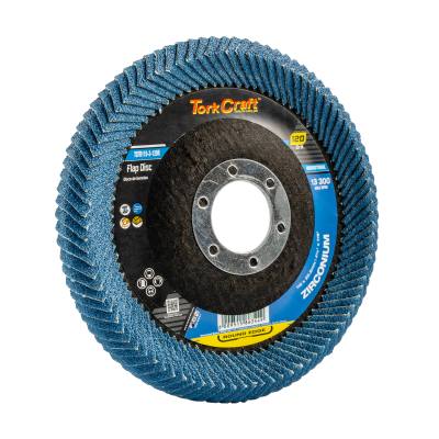 FLAP DISC ROUND EDGE ZIRCONIUM 115MM 120 GRIT FLAT — image 1