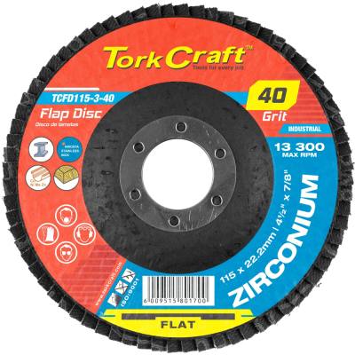 FLAP DISC ZIRCONIUM 115MM 40 GRIT FLAT — image 1