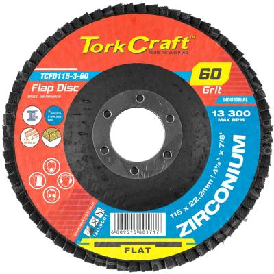 FLAP DISC ZIRCONIUM 115MM 60 GRIT FLAT — image 1