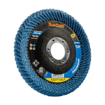 FLAP DISC ROUND EDGE ZIRCONIUM 115MM 60 GRIT FLAT — image 1