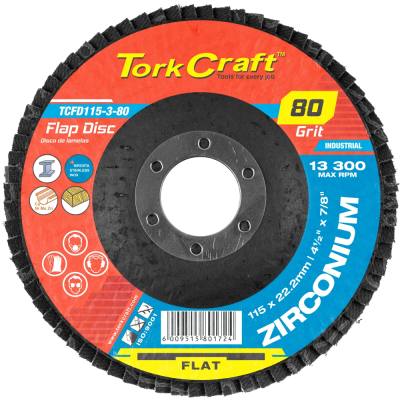 FLAP DISC ZIRCONIUM 115MM 80 GRIT FLAT — image 1