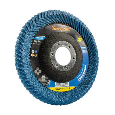 FLAP DISC ROUND EDGE ZIRCONIUM 115MM 80 GRIT FLAT — image 1