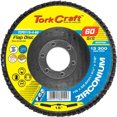 FLAP DISC ZIRCONIUM 115MM 60GRIT ANGLED — image 1