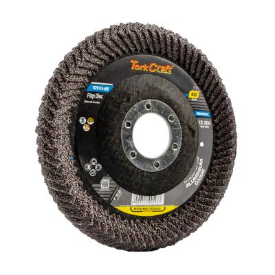FLAP DISC ROUND EDGE A/O 115MM 40 GRIT FLAT — image 1