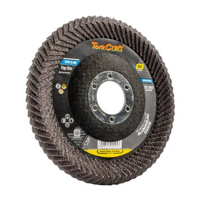 FLAP DISC ROUND EDGE A/O 115MM 80 GRIT FLAT — image 1