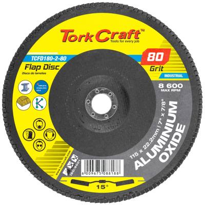 FLAP DISC 180MM 15 DEG.ANGLE 80GRIT A/O — image 1
