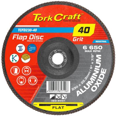 FLAP SANDING DISC 230MM 40GRIT A/O — image 1