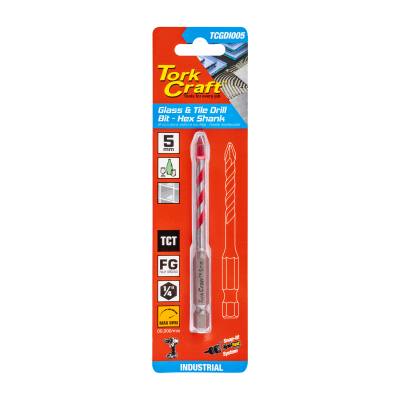 GLASS & TILE DRILL 5MM HEX SHANK INDUSTRIAL — image 1