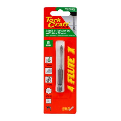 GLASS & TILE DRILL 5MM 4 FLUTE WITH HEX SHANK — image 1