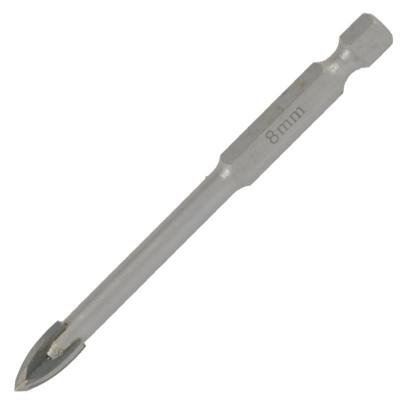 GLASS & TILE DRILL 8MM 4 FLUTE WITH HEX SHANK — image 1