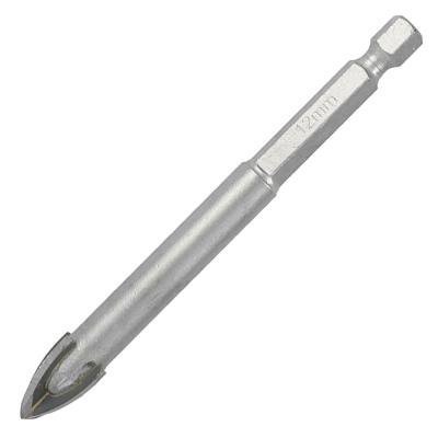 GLASS & TILE DRILL 12MM 4 FLUTE WITH HEX SHANK — image 1